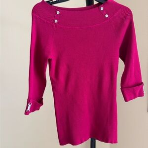 White House Black Market Pink Off the Shoulder Sweater